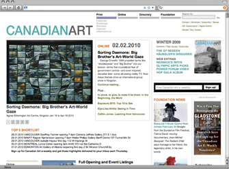 Screenshot of Canadian Art